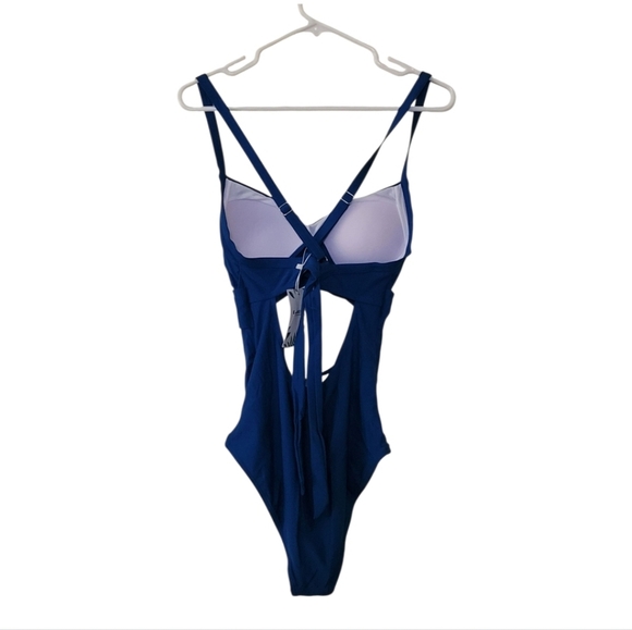 Eomenie Blue Women's One Piece Cut Out Swimsuit Size Medium - Picture 2 of 10